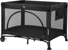 Lionelo - Cestovná postieľka LAURA Black Carbon