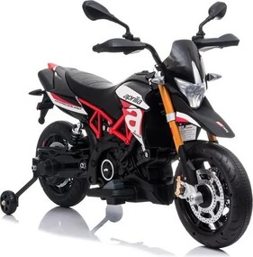 LEAN CARS Elektrická motorka pre deti Aprilia A007, čierno-červená