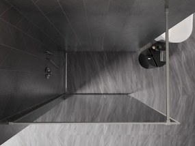 Mexen, Mexen Kioto-XF sprchová stena s rámom 80 x 202 cm, grafit 10 mm, matný nikel - 800-080-104-97-40-X
