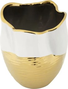 Váza Lux 25 cm zlatá/biela