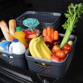 SISTEMA Multifunkčný košík s uchami, stohovateľný, antracit 41 x 29 x 19 (18,5l)