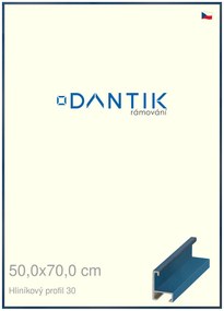 DANTIK rám na obraz 50x70 | ALU Dýha barevná modrá královská (Plexi Čiré)