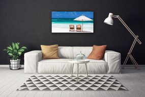 Obraz na plátne Pláž dáždnik krajina 140x70 cm
