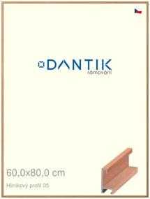 DANTIK rám na obraz 60x80 | ALU Dýha třešeň (Plexi Čiré)