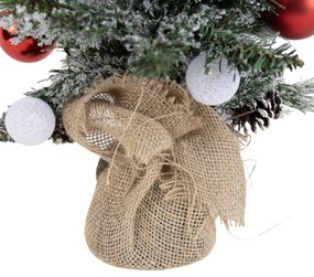 Vianočný stromček biely s červenou farbou 60 cm vrátane LED s časovačom - Jack