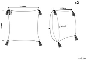 Sada 2 bavlnených vankúšov 45 x 45 cm béžová ARALIA Beliani