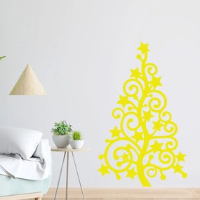 Veselá Stena Samolepka na stenu na stenu Vianočný strom hviezda Farba: černá