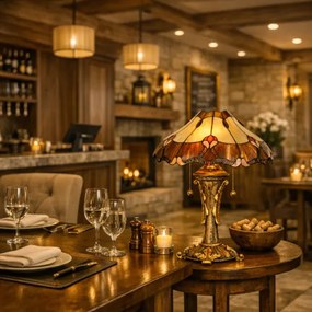 Rustikálna lampa Tiffany štýl stolová UNIQUE Ø 40*53 CM