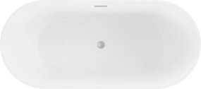 Mexen Flavia, voľne stojaca vaňa 170 x 75 cm, biela, brúsená oceľ prepad, 54031708000-97