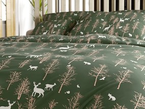 Obliečky z mikrovlákna OAK DEER tmavo zelené Rozmer obliečky: 70 x 90 cm | 140 x 200 cm