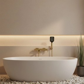 Rea Arlo, vaňová batéria s ručnou sprchovou súpravou, zlatá matná, REA-B0979