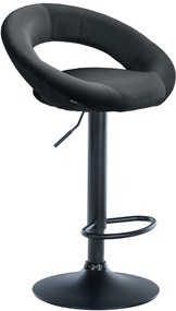 Barová stolička Olinda - zamat, čierny rám - black