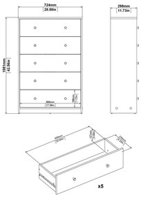 Biela komoda 72x108x30 cm May – Tvilum