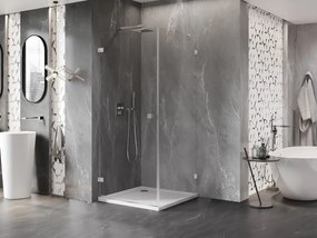Mexen Lunar-B, výklopný sprchový kút ľavý 70 x 70 cm, 8mm číre sklo, chrómový profil, 832-070-070-01-00-L