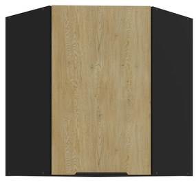 Rohová horná kuchynská skrinka Carminia 60x60 GN-72 1F (45) (dub cremona + čierna). Akcia -23%. Vlastná spoľahlivá doprava až k Vám domov. 1127999