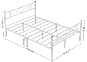 Kovová manželská posteľ 140 cm RMB063W01