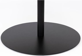 Čierny okrúhly konferenčný stolík s doskou v dubovom dekore ø 70 cm Yuri L – White Label