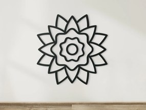 drevko Kvetinová mandala z dreva Rozmer obrazu: 44,5 x 44,5 cm, Farba dekorácie: Čierna