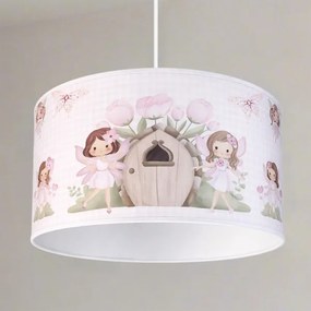 Brilagi - LED detský luster na lanku BOBO 1xE27/60W/230V pr. 35 cm ružová s motívom víl