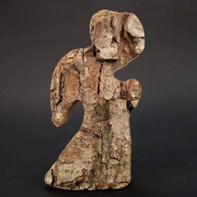 AMADEA Drevený anjel s kôrou, masívne drevo, 11x6x3, 5 cm