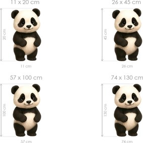 Panda textilní prelepiteľná nálepka na stenu list 26 × 45 cm