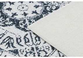 ANDRE 1072 umývací koberec Rozeta, protišmykový - biela-čierna Veľkosť: 80x150 cm