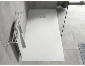 Mexen Hugo, obdĺžniková sprchová vanička SMC 170 x 80 cm, biela, oceľová krytka, 42108017-X