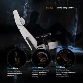 Biela herná stolička Diablo X.Eye Prime Ghosted White