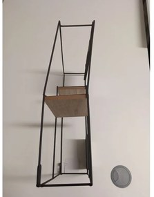 AKCIA Nástenná polica s fotorámikmi KIVORA 40x30 cm, čierna II.akosť