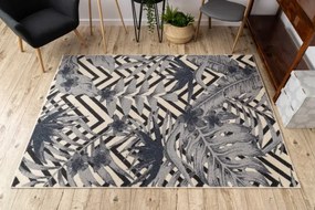 Koberec HEOS 78540 krém / nebeský LÍSTIE DŽUNGĽA