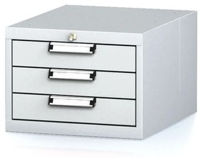 Alfa 3 Závesný dielenský box na náradie k pracovným stolom MECHANIC, 3 zásuvky, 480 x 600 x 351 mm, antracitové dvere