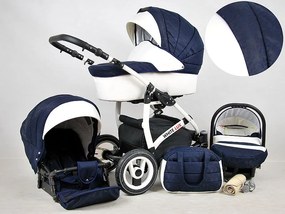 Detský kočík Rafpol White Lux - Navy Blue (2-kombinácia)