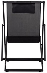 Čierne kovové skladacie záhradné ležadlo Esper - Exotan
