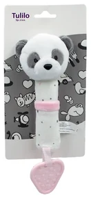 Hračka do rúčky Ružová panda, 16 cm
