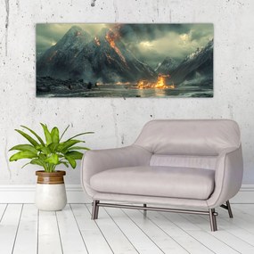 Obraz - Erupcia sopky (120x50 cm)