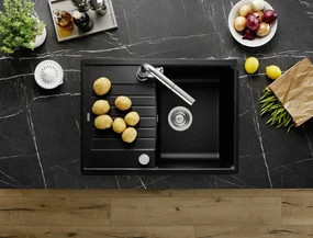 Blanco Zia 45 S Compact, silgranitový drez 680x500x190 mm, 1-komorový, sivá vulkán, BLA-527380