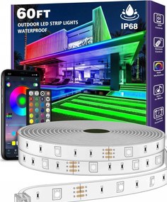 Farebná Rgb Led Páska s diaľkovým ovládaním vodotesná 18 m Bazén Terasa Domov Aplikácia
