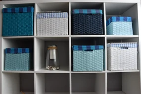 Úložný box s vekom modrý Rozmery (cm): 43x32, v. 30