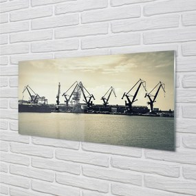 Obraz na akrylátovom skle Lodenice v gdansku žeriavy river 100x50 cm