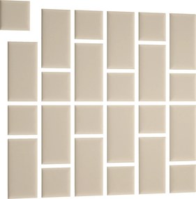 Set 24 čalúnených panelov Quadra 180x180 cm (béžová). Akcia -14%. Vlastná spoľahlivá doprava až k Vám domov. 1051994