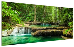 Obraz priezračného lesného toku (120x50 cm)