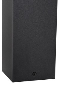 Stojaca vonkajšia lampa čierna s dymovým tienidlom 30 cm - Dánsko