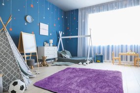 Protišmykový koberec SHAGGY fialový