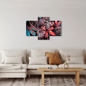 Abstraktný obraz exotických kvetov (90x60 cm)