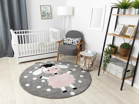 Okrúhly koberec PETIT DOLLY Ovečka, sivý