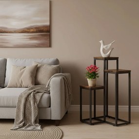 Stojan na květiny EVELIN 67x35 cm hnědý/černý