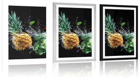 Plagát s paspartou organické ovocie a zelenina - 60x90 silver