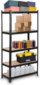 Kovový úložný regál 180 x 90 x 40 cm Humberg HR-813 čierny