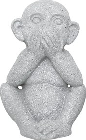 Záhradná figúrka z magnézia Moneky1, 41 cm, sivá