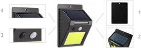 ISO 8814 Nástenné solárne svietidlo s pohybovým senzorom - 48 LED COB